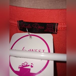 Red blouses open on shoulders